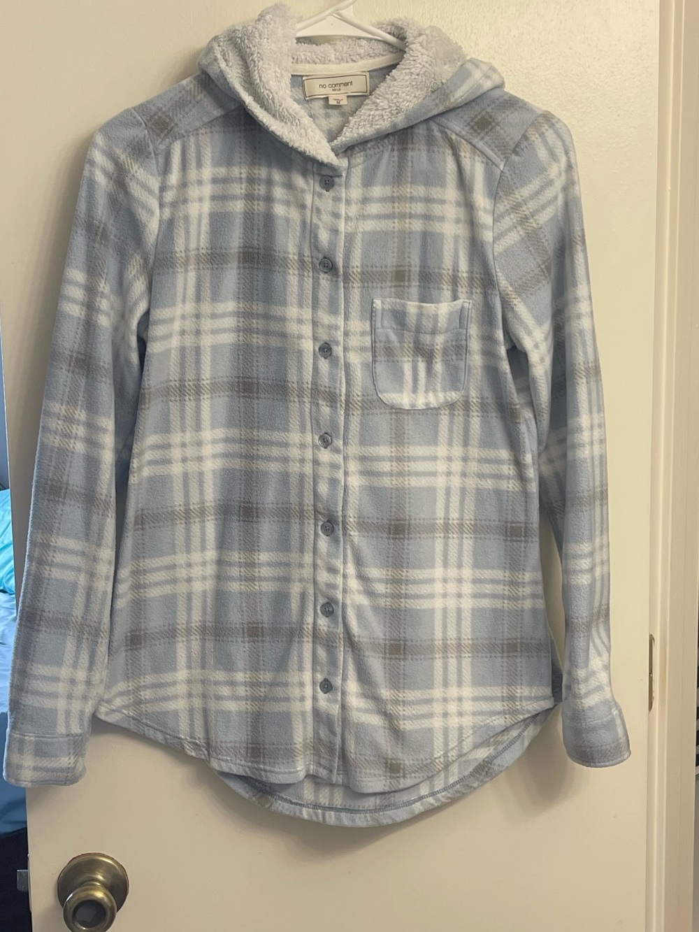 Cozy Blue Plaid Hooded Shirt